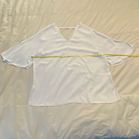 Chicos Tunic 3 XL White Flowy Flutter Sleeve Minimalist Feminine - Picture 3 of 15